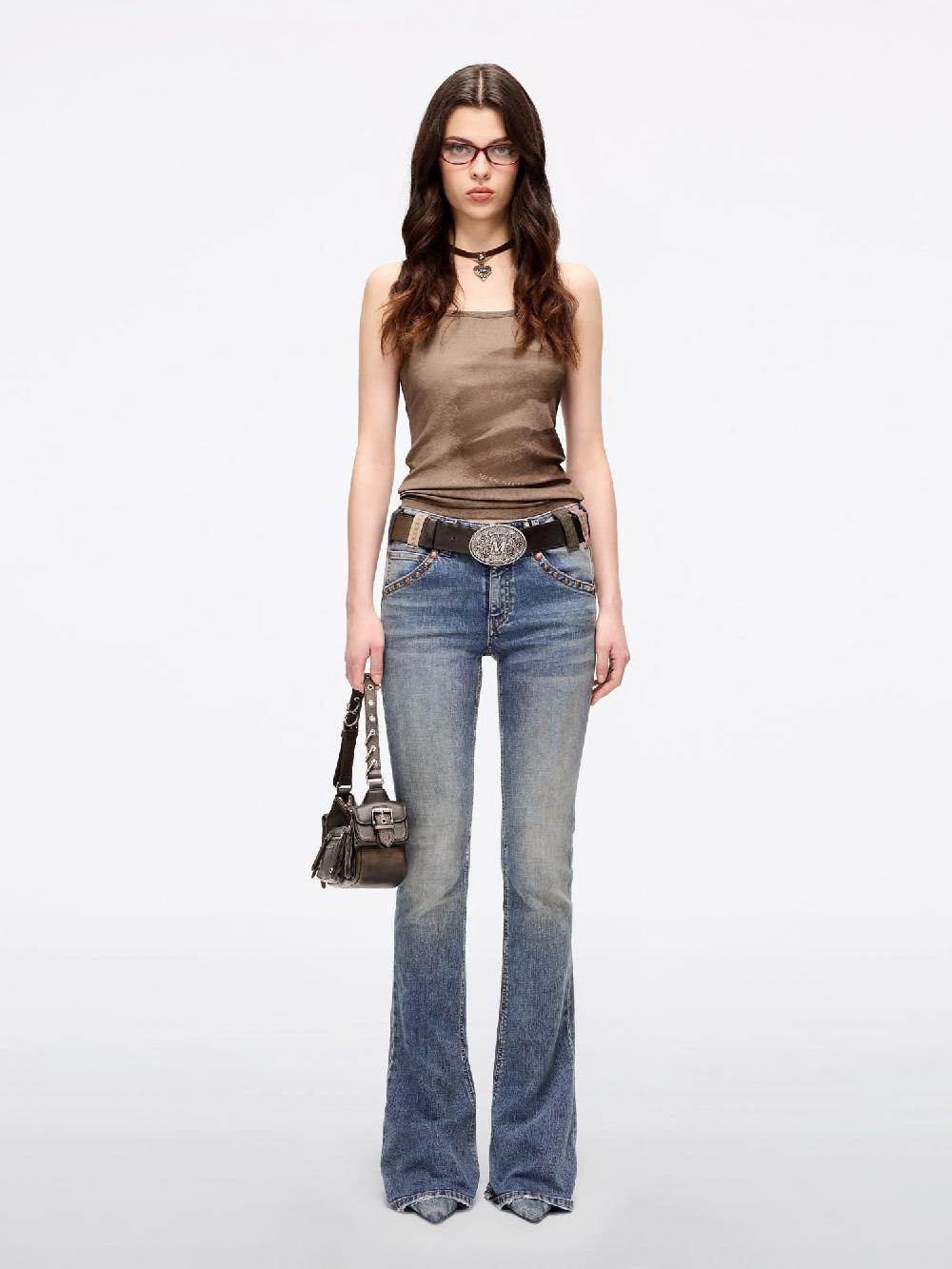 Miss Sixty SLIM-FIT LIP PRINT TANK TOP MOCHA BROWN