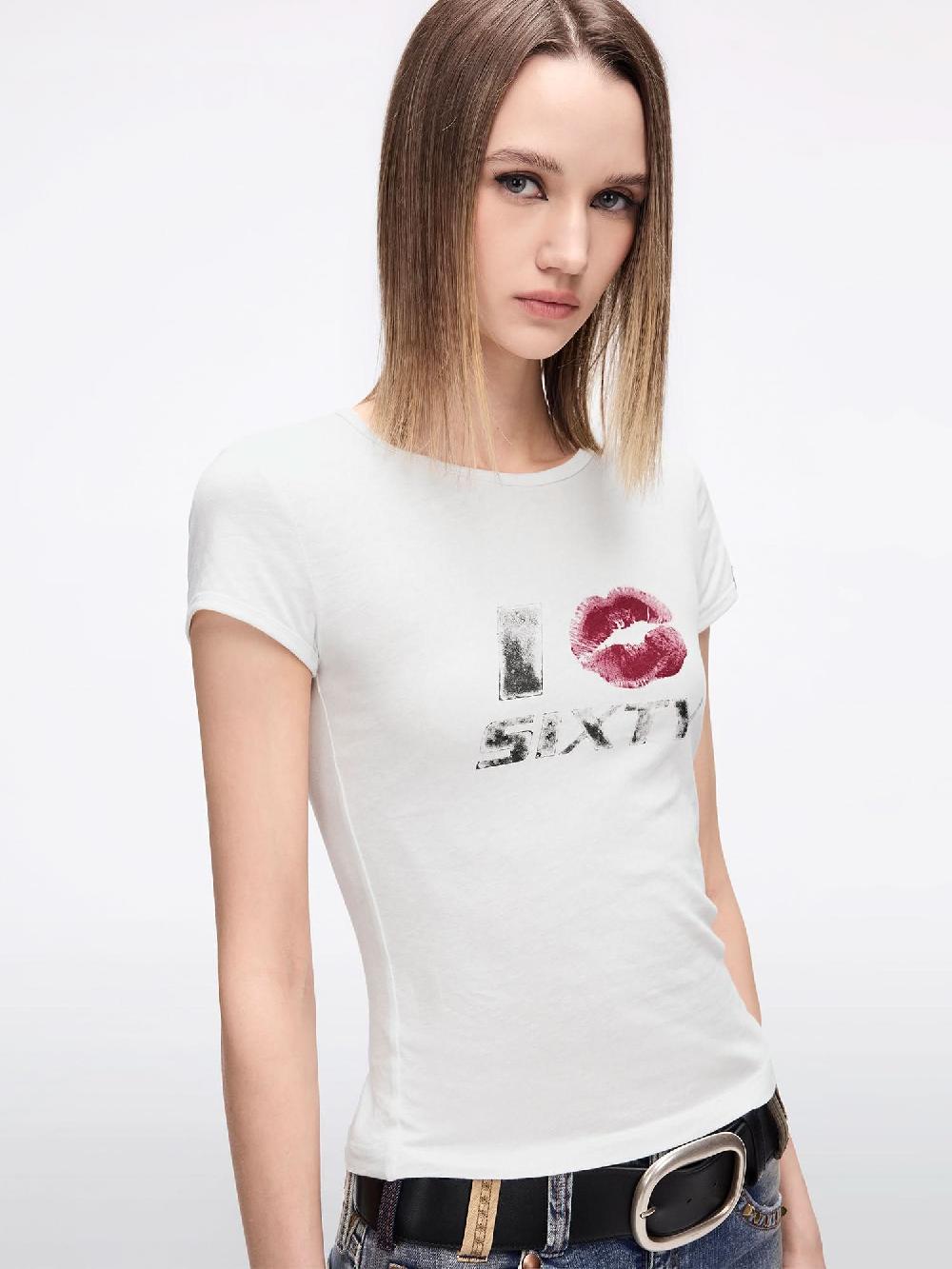 Miss Sixty SLIM-FIT PRINTED T-SHIRT WHITE