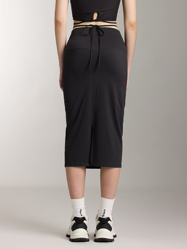 Miss Sixty SLIM FIT STRAIGHT SLIT SKIRT BLACK