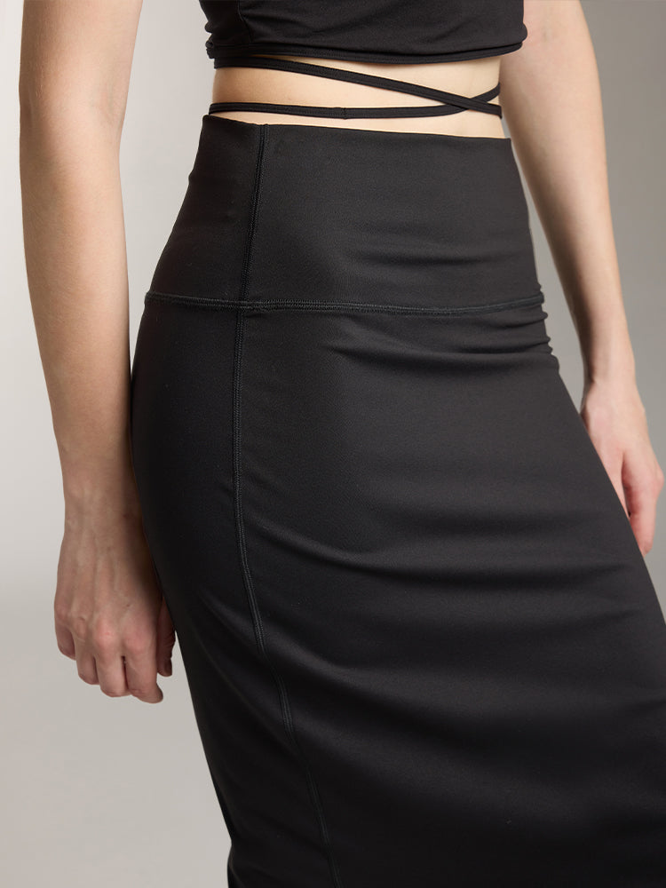Miss Sixty SLIM FIT STRAIGHT SLIT SKIRT BLACK