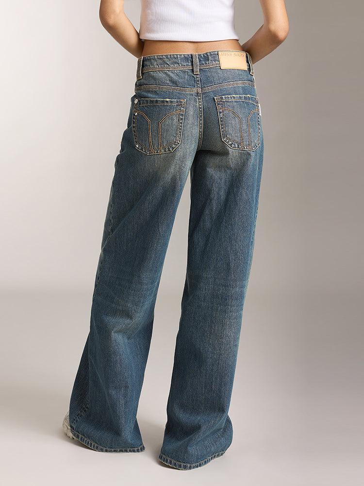 Miss Sixty SLIT WIDE LEG JEANS MIDDLE BLUE