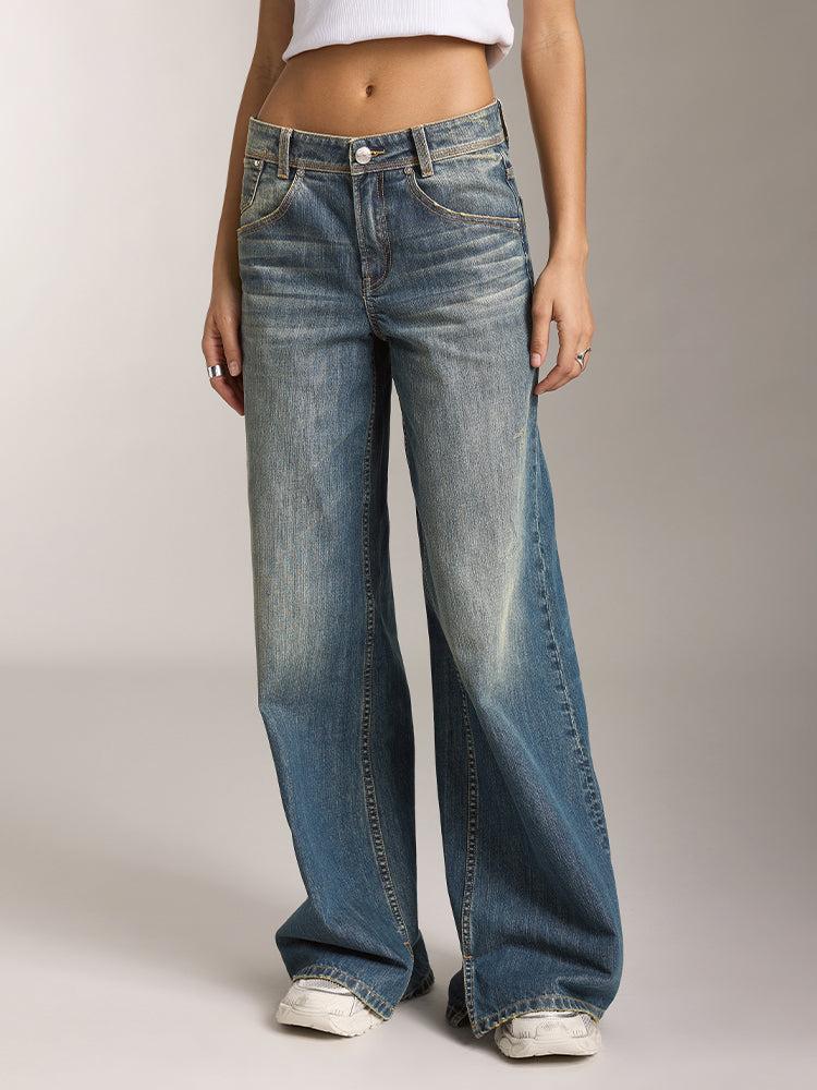 miss sixty SLIT WIDE LEG JEANS MIDDLE BLUE