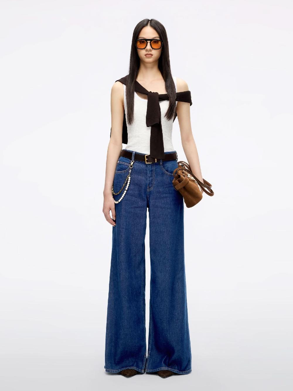 Miss Sixty SPLIT-HEM WIDE-LEG JEANS DEEP BLUE