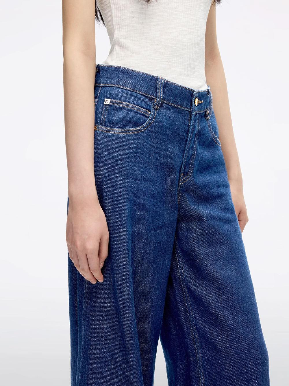 Miss Sixty SPLIT-HEM WIDE-LEG JEANS DEEP BLUE