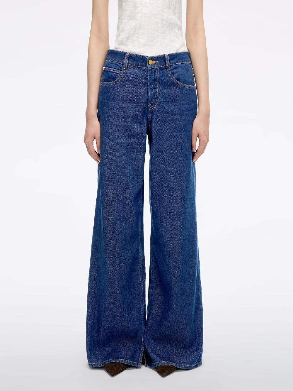 miss sixty SPLIT-HEM WIDE-LEG JEANS DEEP BLUE