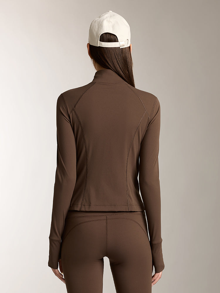 Miss Sixty SPORTY KNITTED JACKET DARK COFFEE