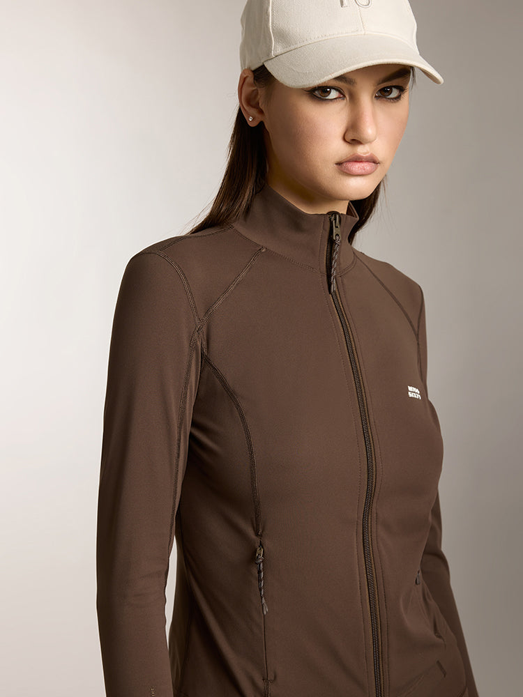 Miss Sixty SPORTY KNITTED JACKET DARK COFFEE