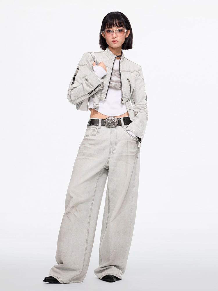 Miss Sixty STAND-UP COLLAR JACKET LIGHT GREY