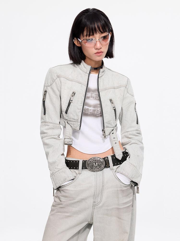 miss sixty STAND-UP COLLAR JACKET LIGHT GREY