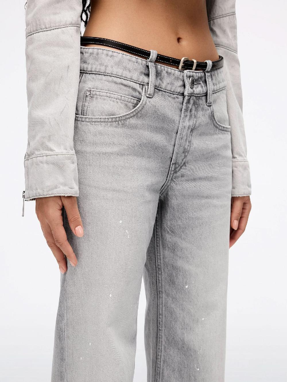 Miss Sixty STRAIGHT-LEG BELTED JEANS LIGHT GREY