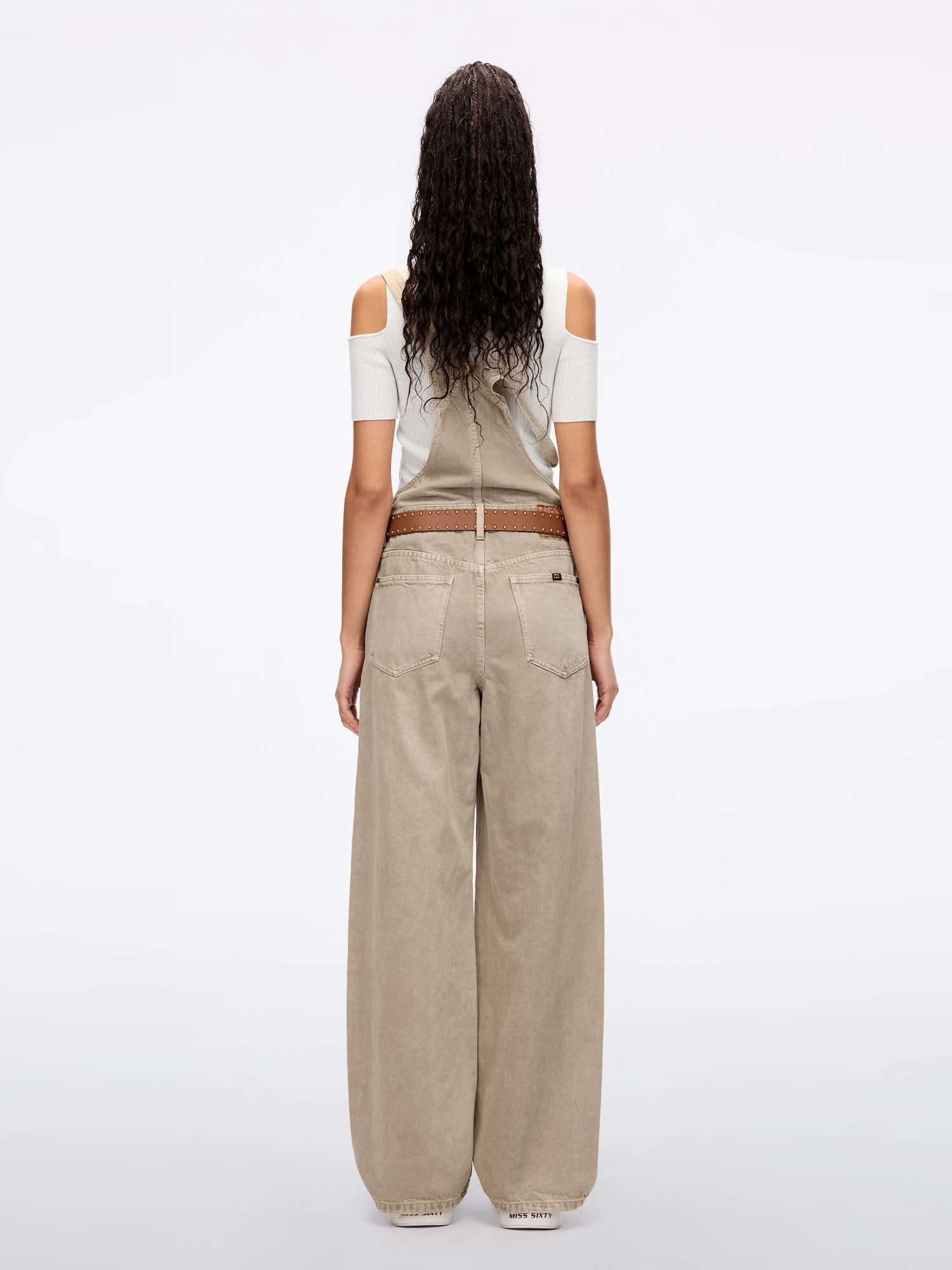 Miss Sixty STRAIGHT-LEG DENIM JUMPSUIT KHAKI