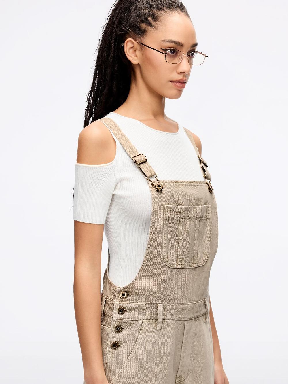 Miss Sixty STRAIGHT-LEG DENIM JUMPSUIT KHAKI