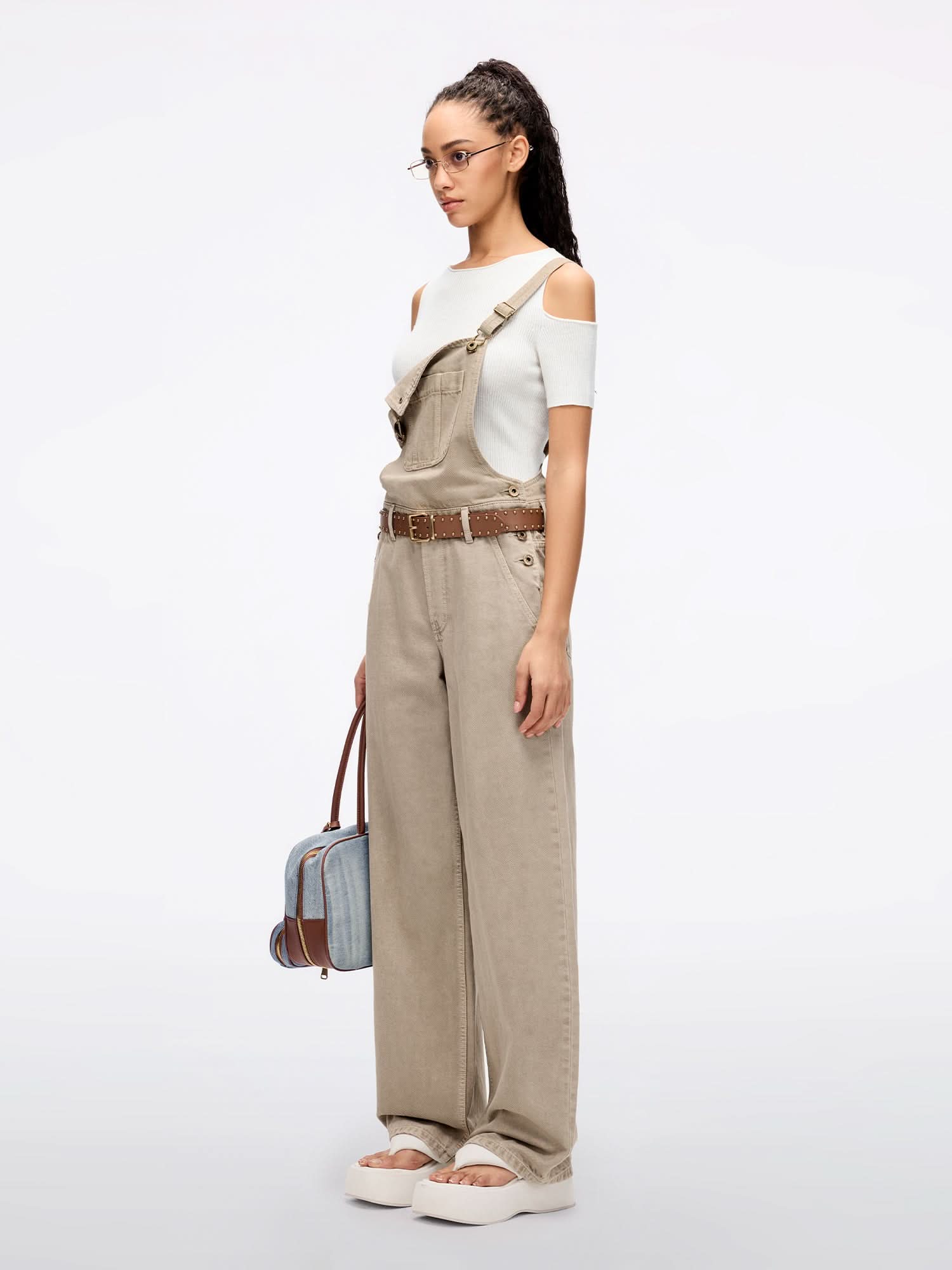 Miss Sixty STRAIGHT-LEG DENIM JUMPSUIT KHAKI