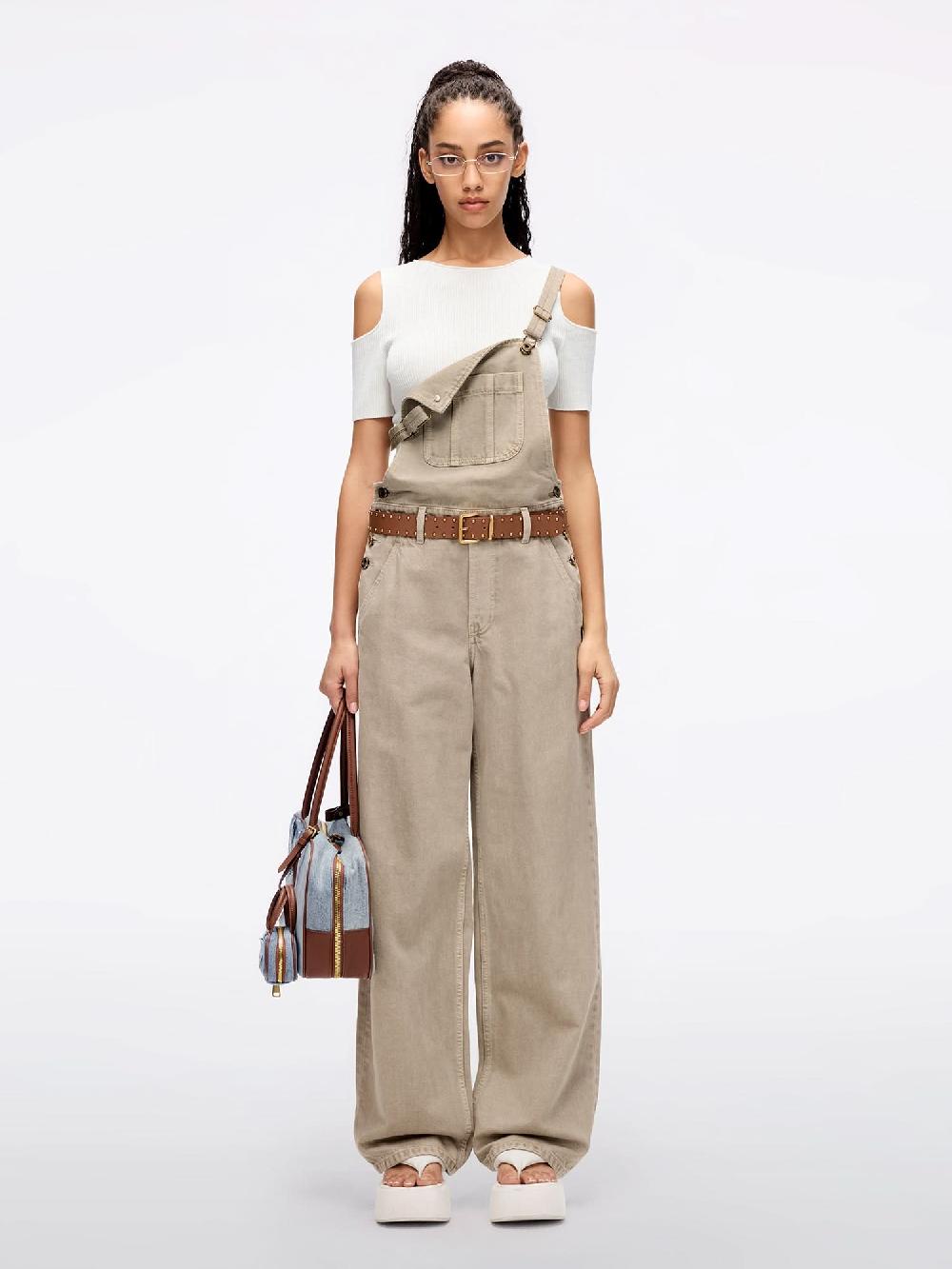 miss sixty STRAIGHT-LEG DENIM JUMPSUIT KHAKI
