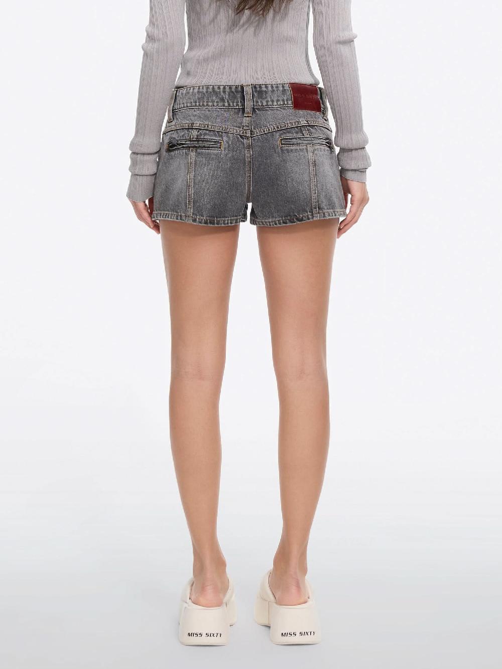 Miss Sixty STRAIGHT-LEG DENIM SHORTS BLACK FOG