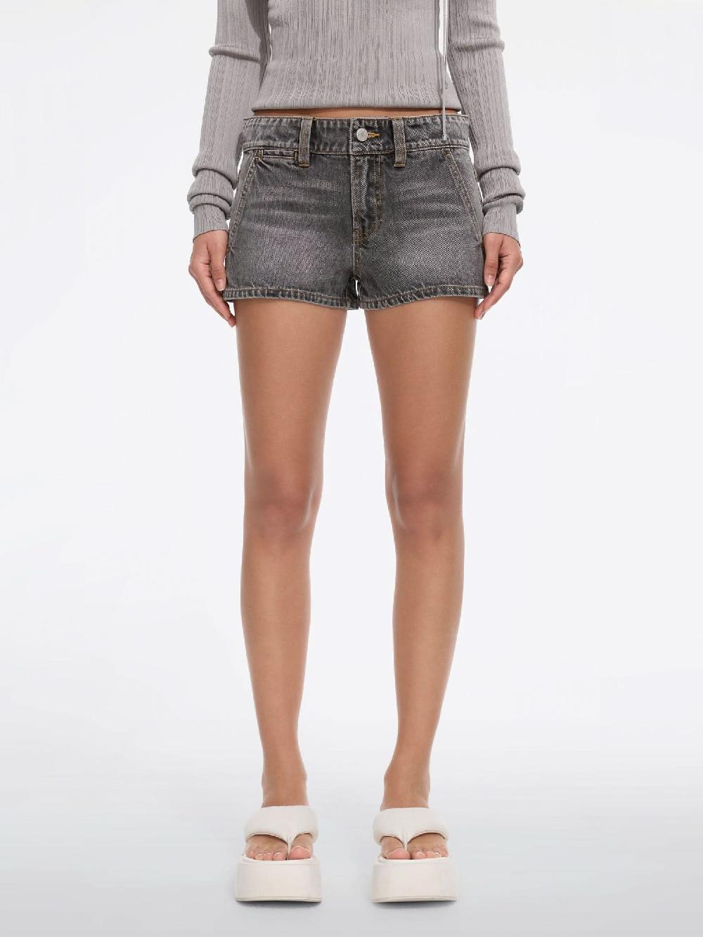 miss sixty STRAIGHT-LEG DENIM SHORTS BLACK FOG