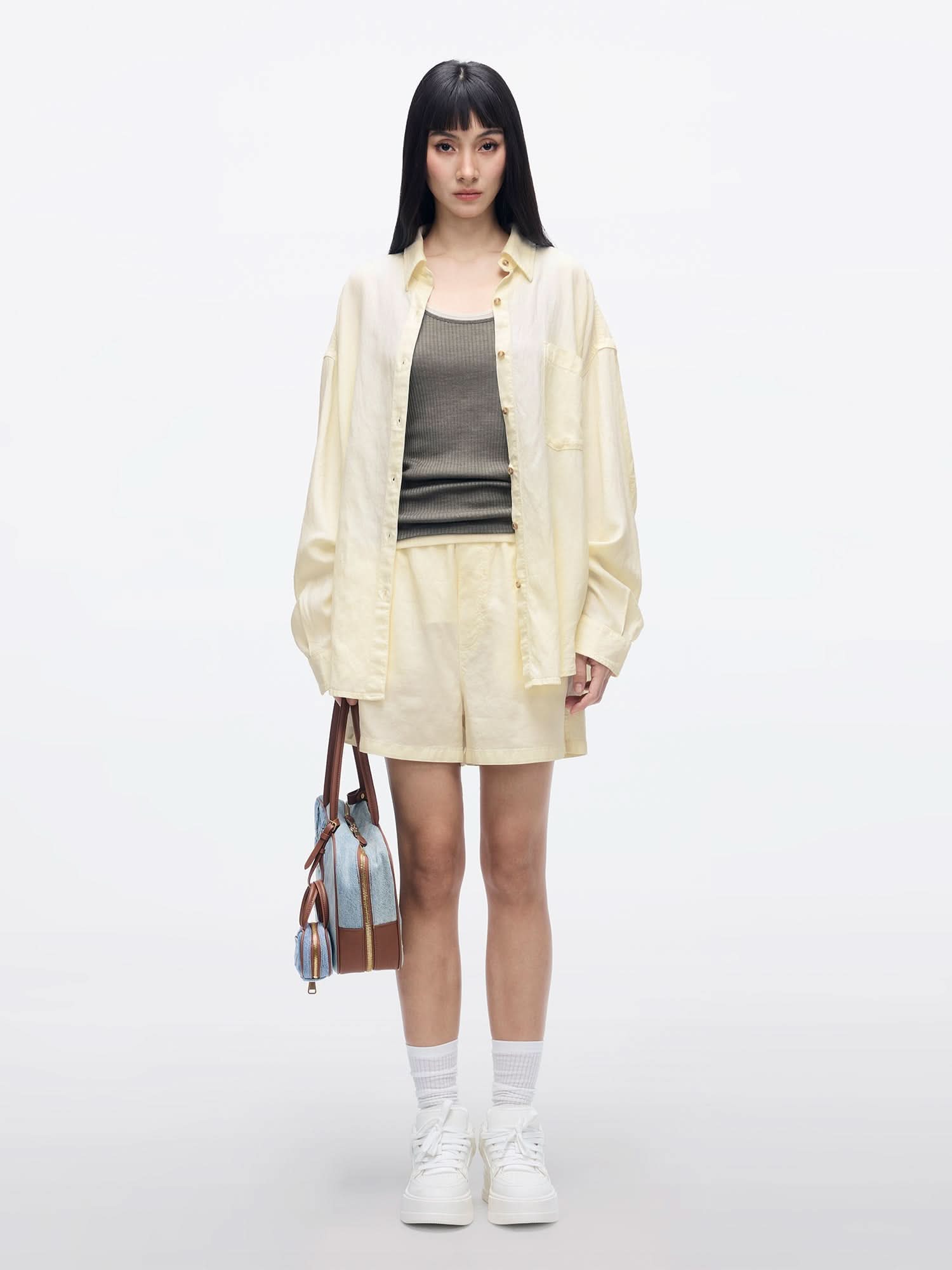 Miss Sixty STRAIGHT-LEG DENIM SHORTS LIGHT YELLOW