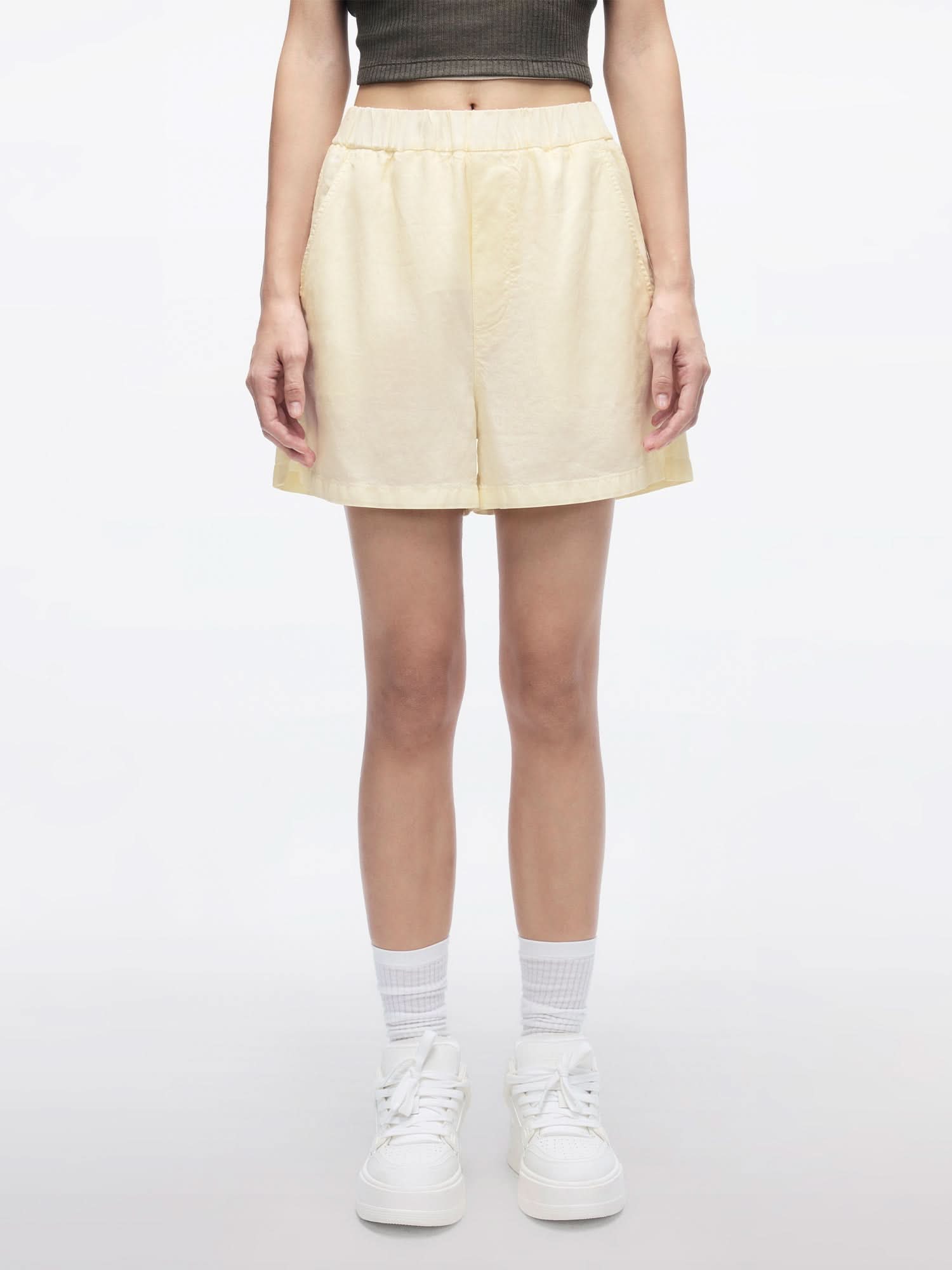 miss sixty STRAIGHT-LEG DENIM SHORTS LIGHT YELLOW