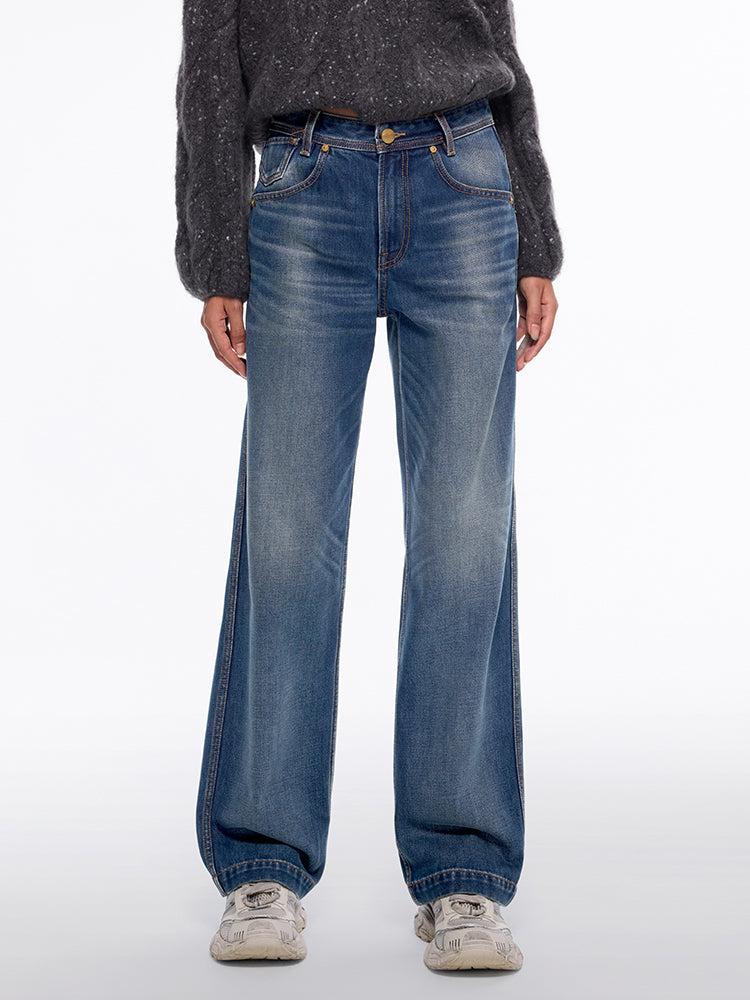 miss sixty STRAIGHT-LEG MID-RISE JEANS DEEP BLUE
