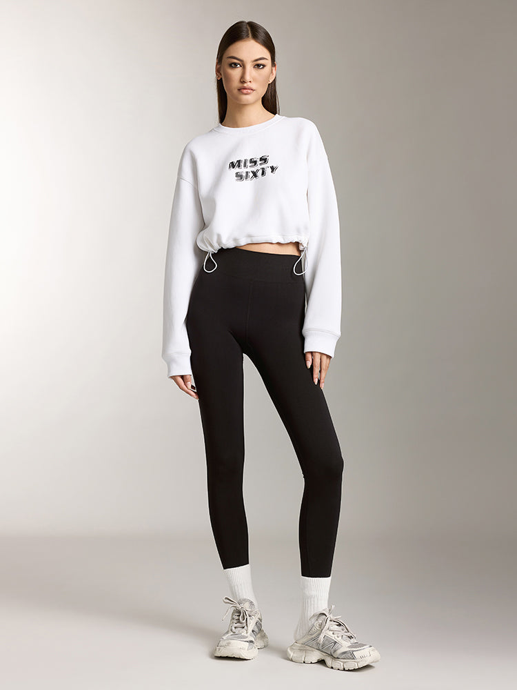 Miss Sixty STRETCH KNIT LEGGINGS IN BLACK BLACK