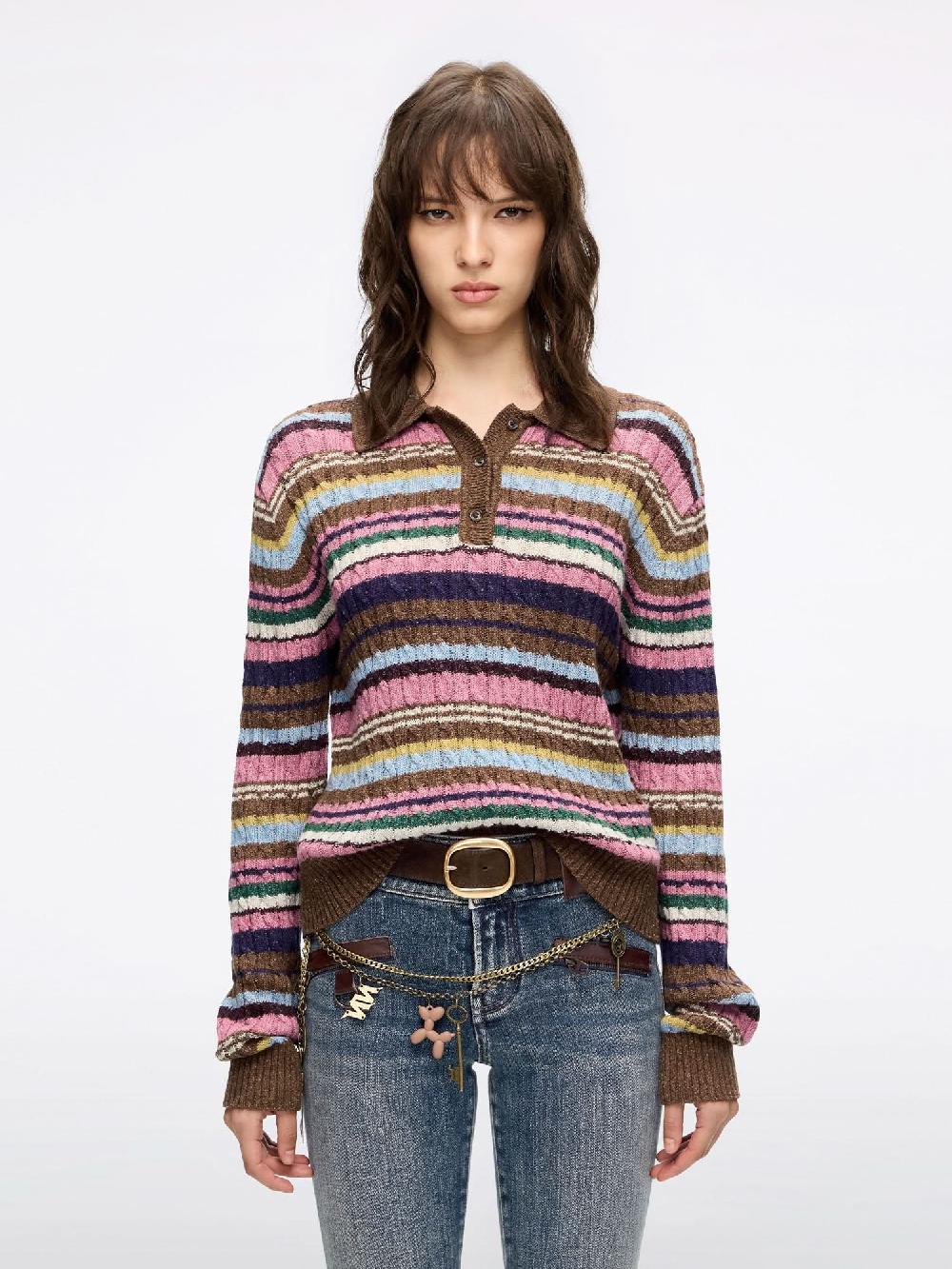 miss sixty STRIPED KNIT SWEATER MULTICOLOUR