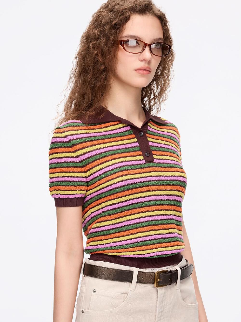 Miss Sixty STRIPED KNIT TOP MULTICOLOUR