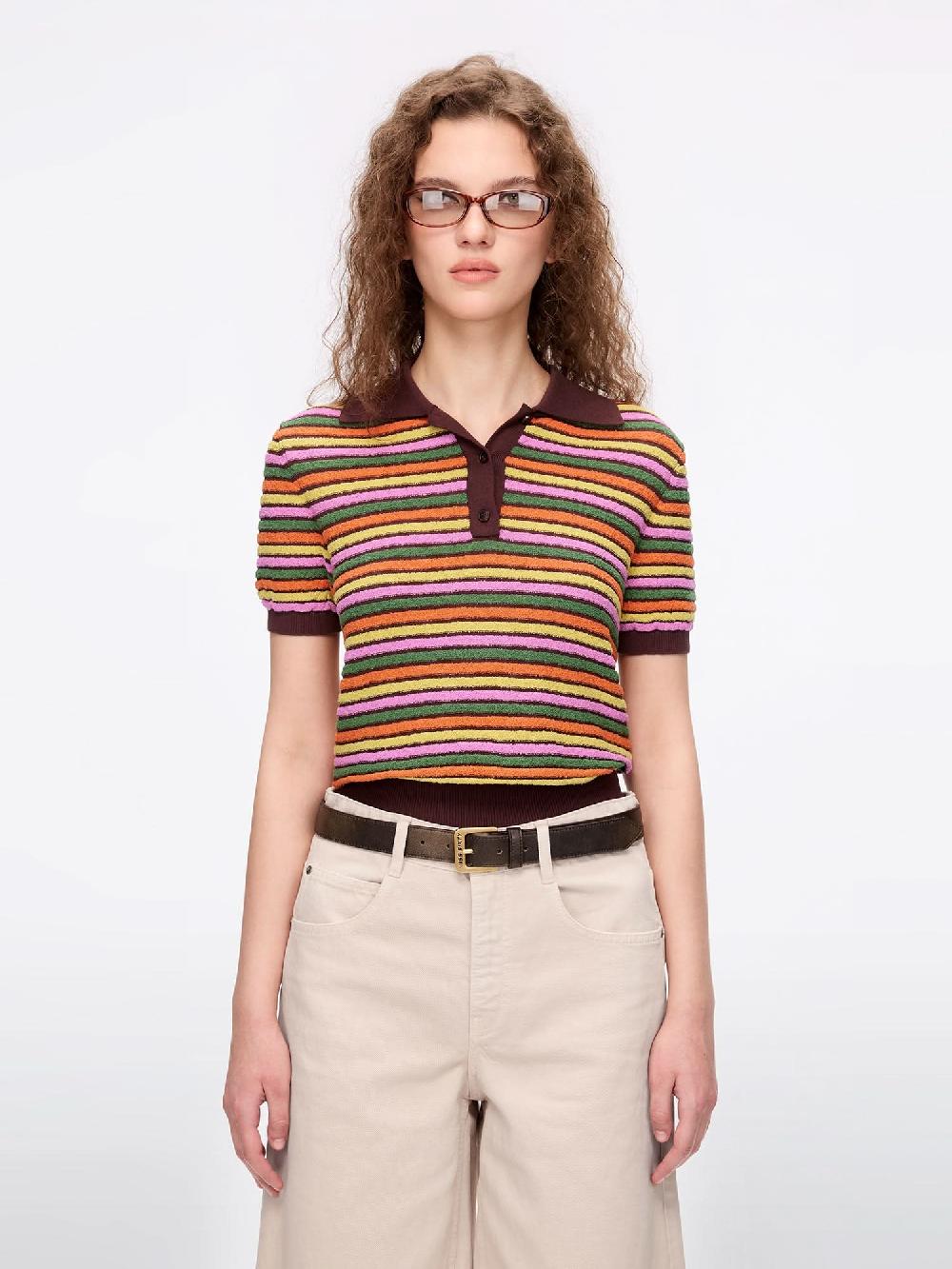 miss sixty STRIPED KNIT TOP MULTICOLOUR