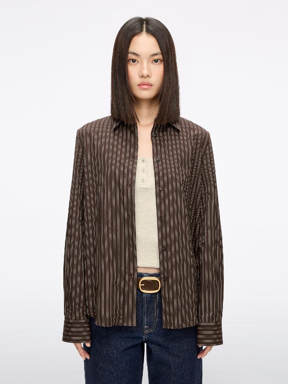 miss sixty STRIPED SHIRT EBONY BROWN