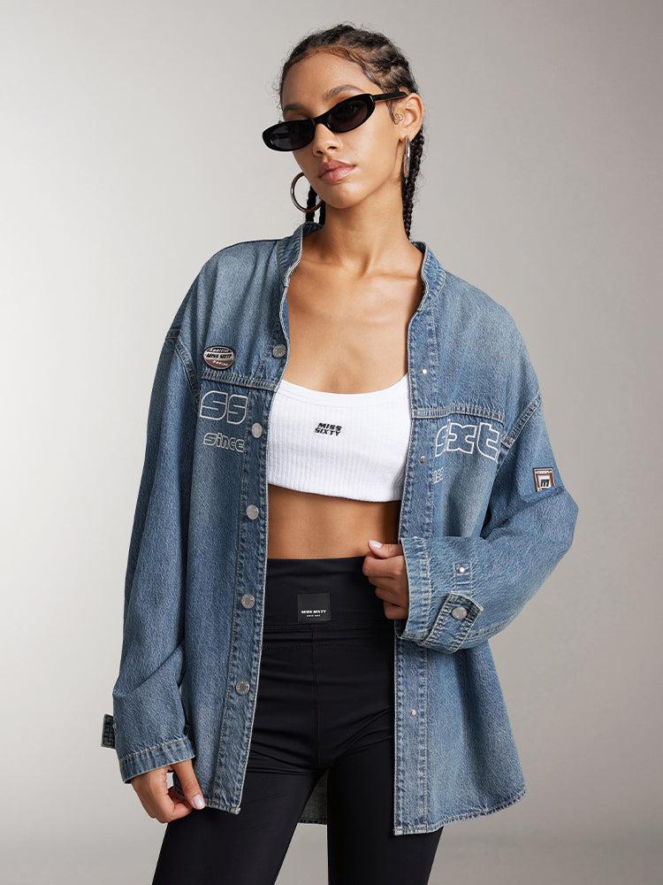 miss sixty STYLE DENIM SHIRT MIDDLE BLUE