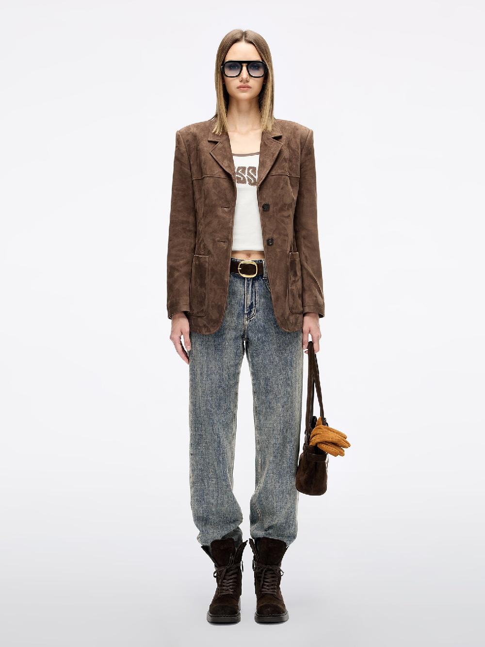 Miss Sixty SUEDE JACKET BROWN