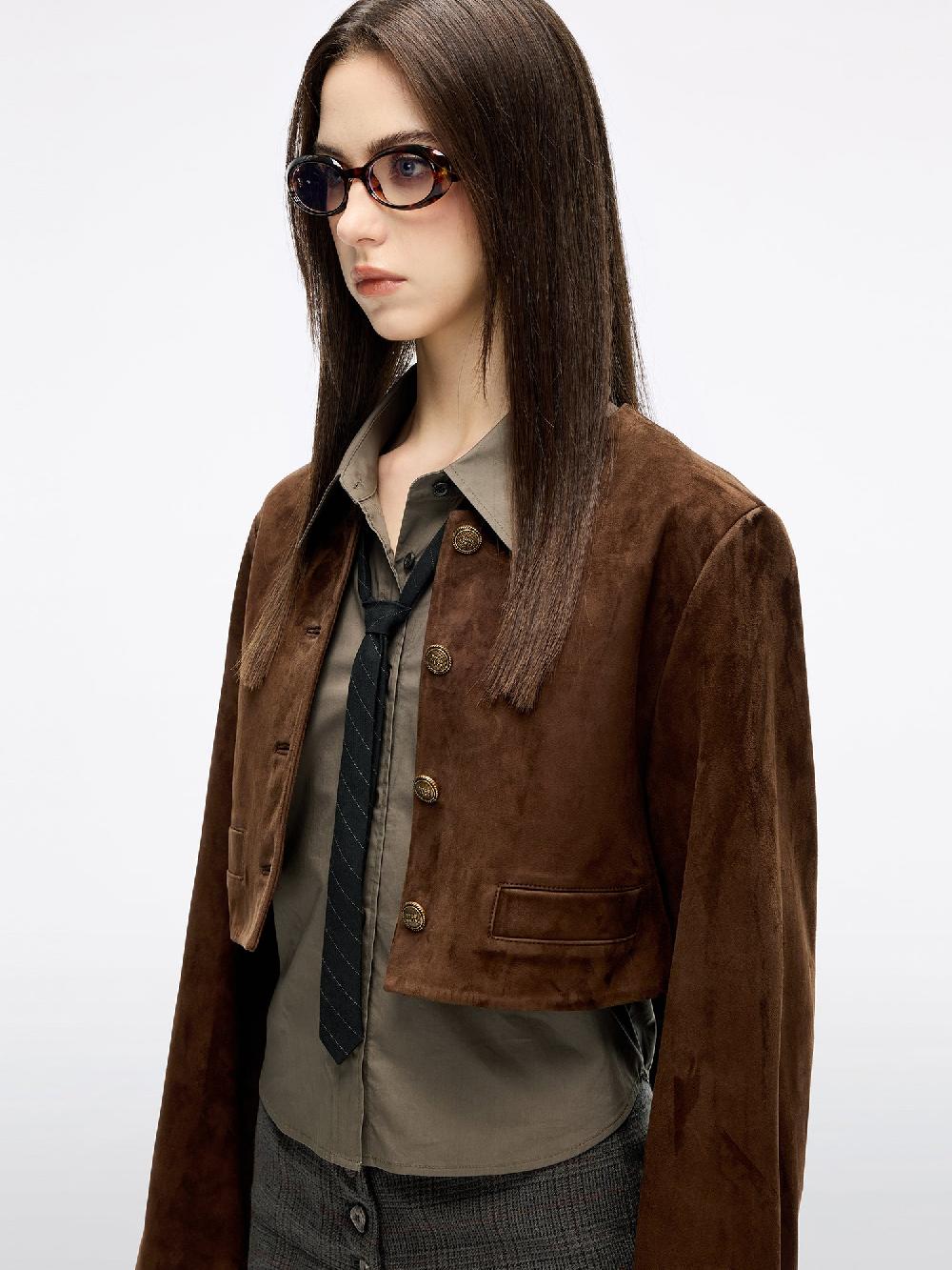 Miss Sixty SUEDE JACKET FUSCOUS BROWN