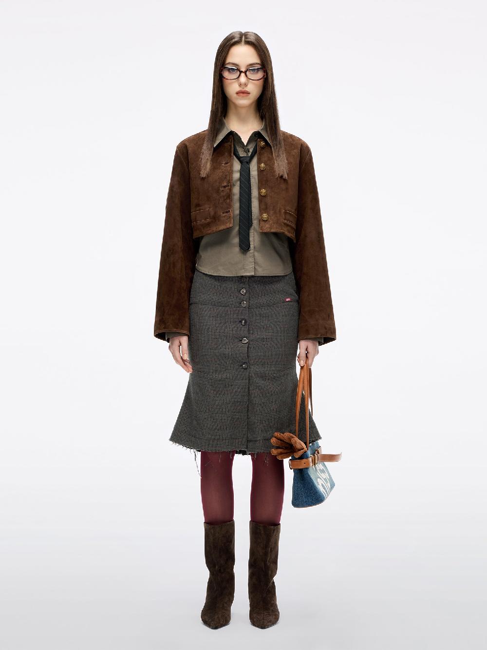 Miss Sixty SUEDE JACKET FUSCOUS BROWN
