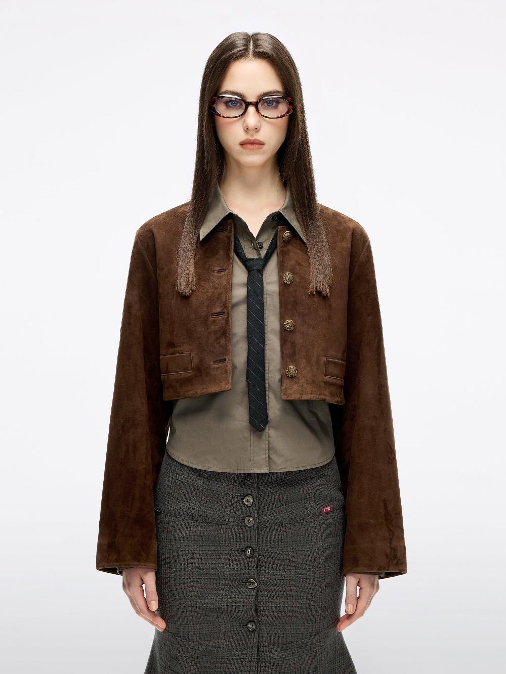 miss sixty SUEDE JACKET FUSCOUS BROWN