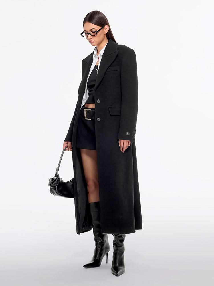 Miss Sixty TAILORED DOUBLE-FACED WOOL COAT BLACK