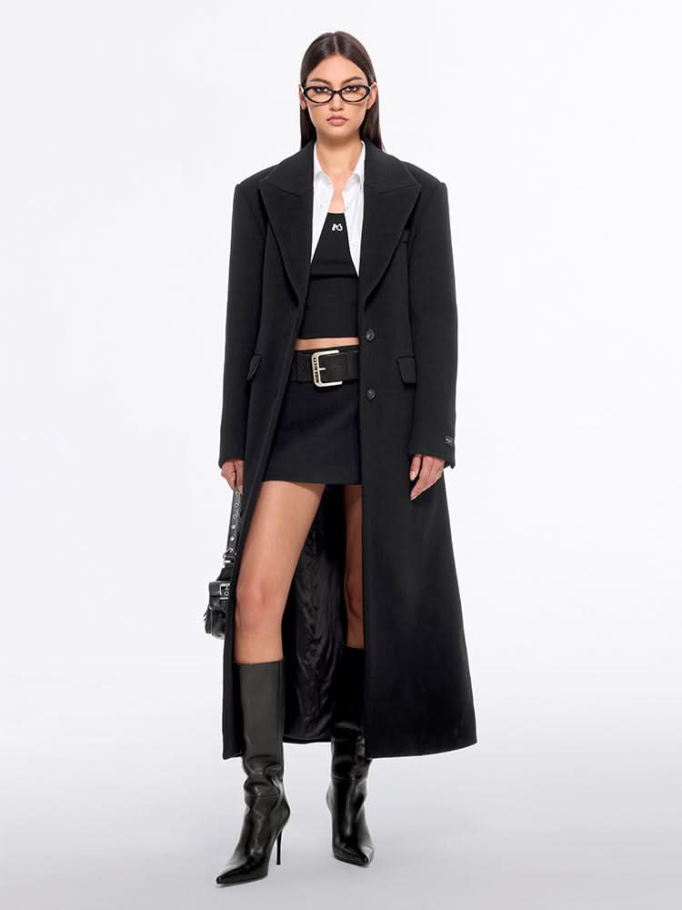 miss sixty TAILORED DOUBLE-FACED WOOL COAT BLACK