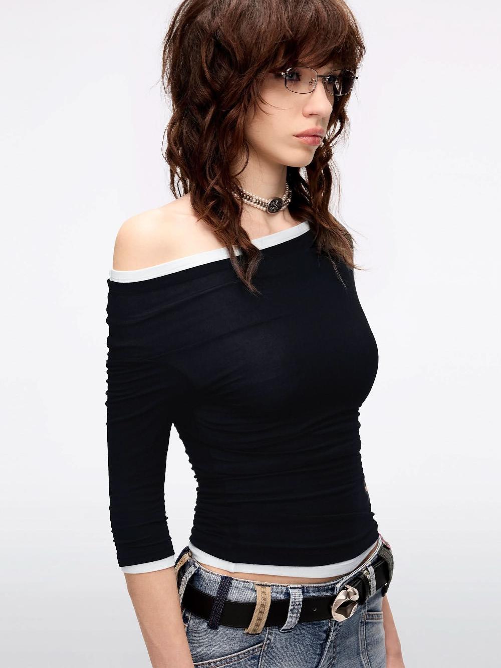 Miss Sixty TENCEL WOOL T-SHIRT BLACK