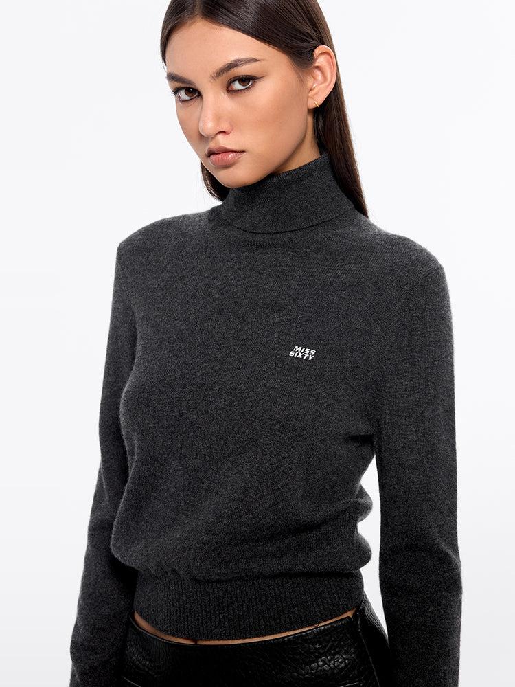 Miss Sixty TURTLE NECK SWEATER DARK HEATHER GREY