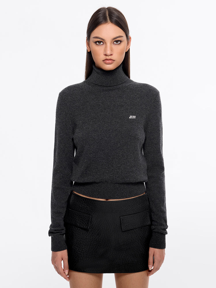 miss sixty TURTLE NECK SWEATER DARK HEATHER GREY