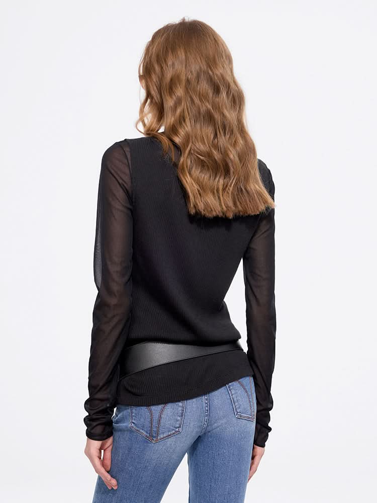 Miss Sixty U-NECK T-SHIRT BLACK