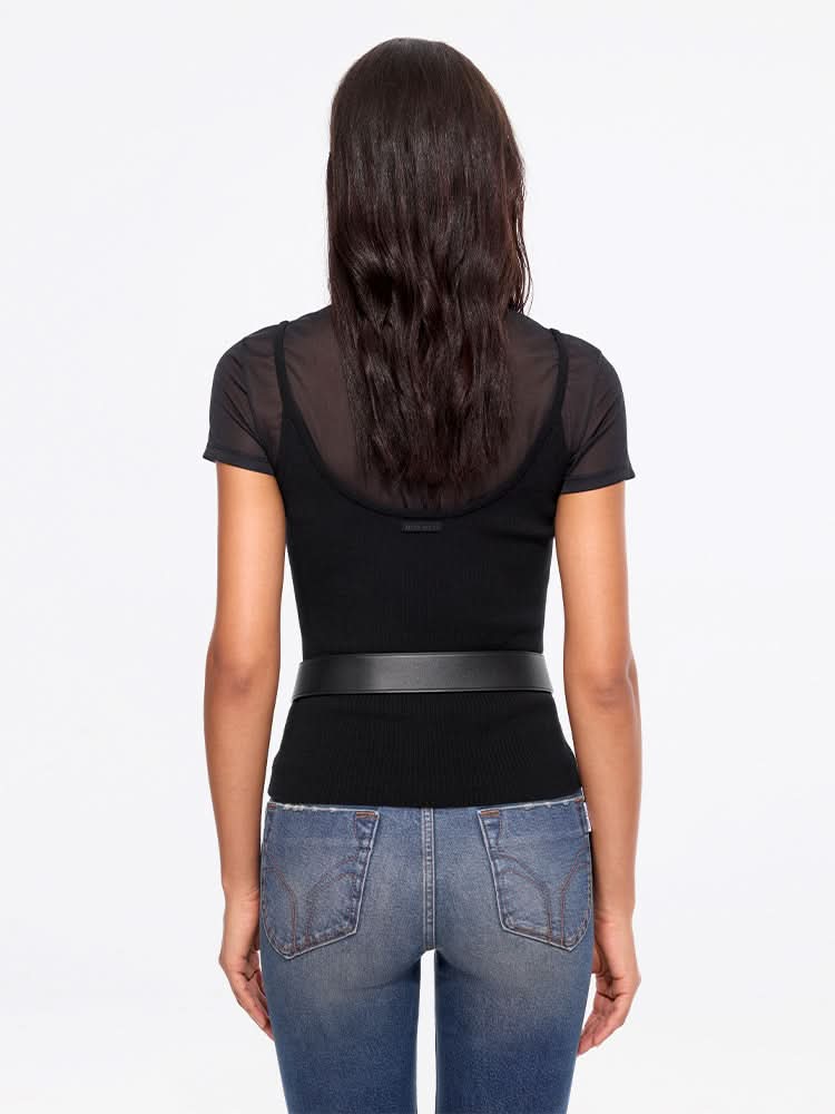 Miss Sixty U-NECK VEST BLACK