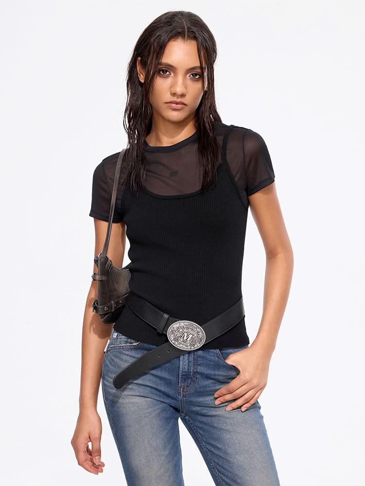 miss sixty U-NECK VEST BLACK