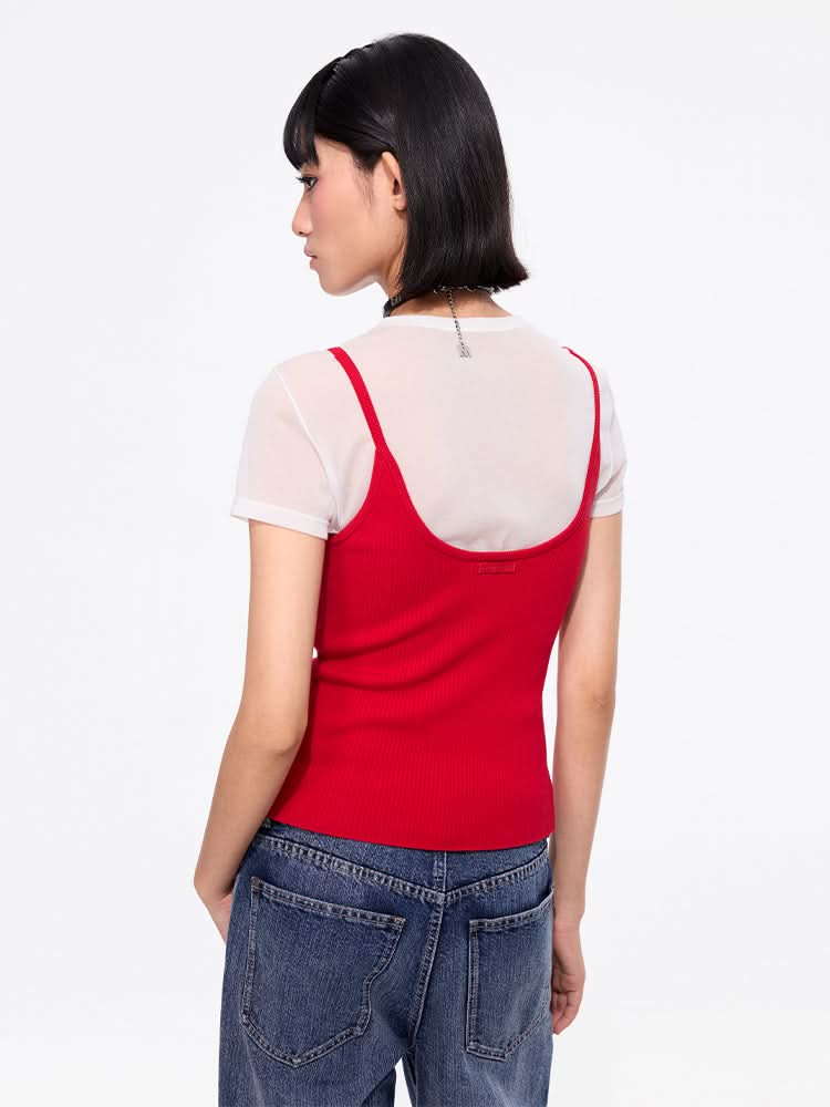 Miss Sixty U-NECK VEST BRIGHT RED