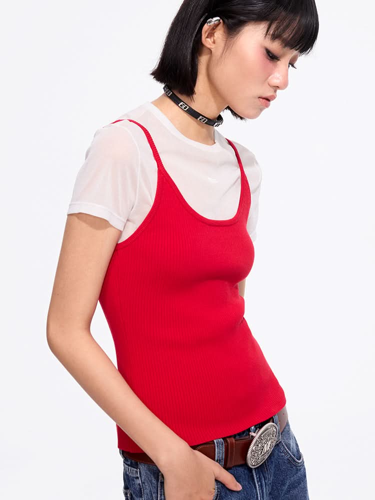 Miss Sixty U-NECK VEST BRIGHT RED
