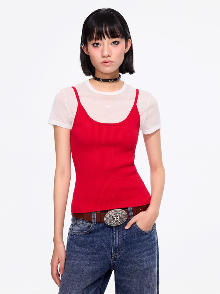 miss sixty U-NECK VEST BRIGHT RED