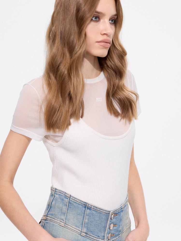 Miss Sixty U-NECK VEST WHITE