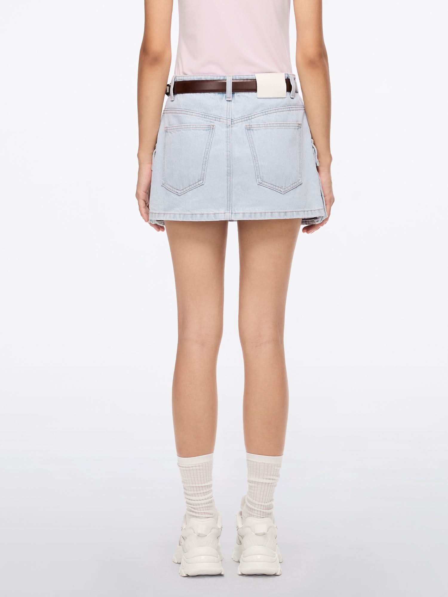 Miss Sixty UTILITY-STYLE DENIM SHORTS LIGHT BLUE