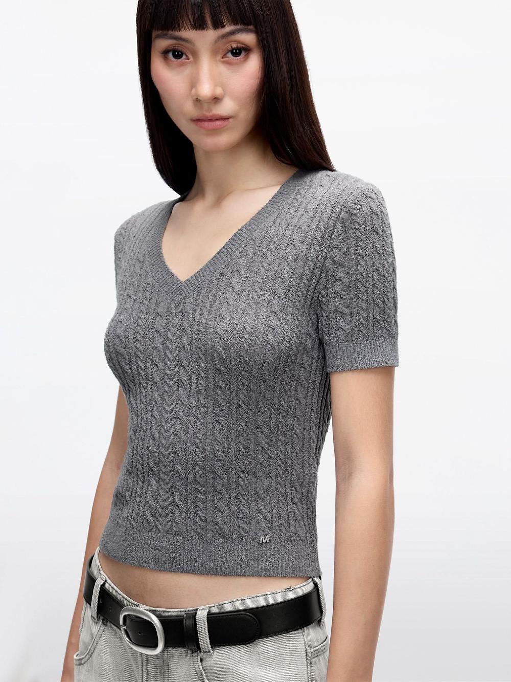 Miss Sixty V-NECK KNIT TOP GREY