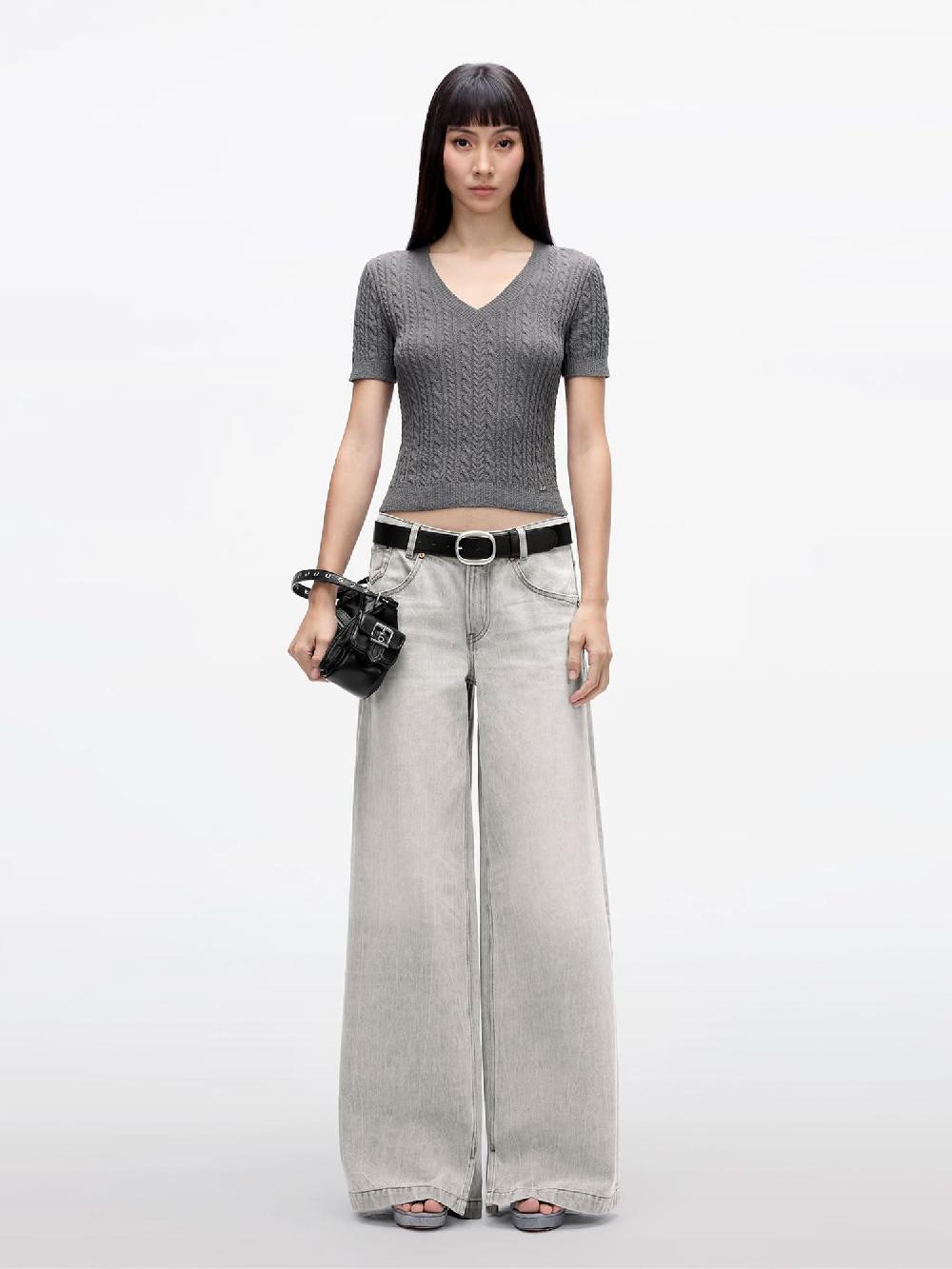 Miss Sixty V-NECK KNIT TOP GREY