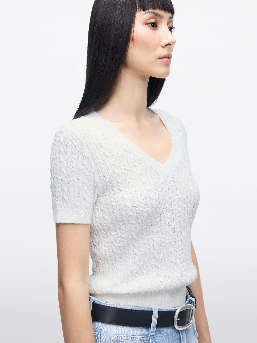 Miss Sixty V-NECK KNIT TOP WHITE