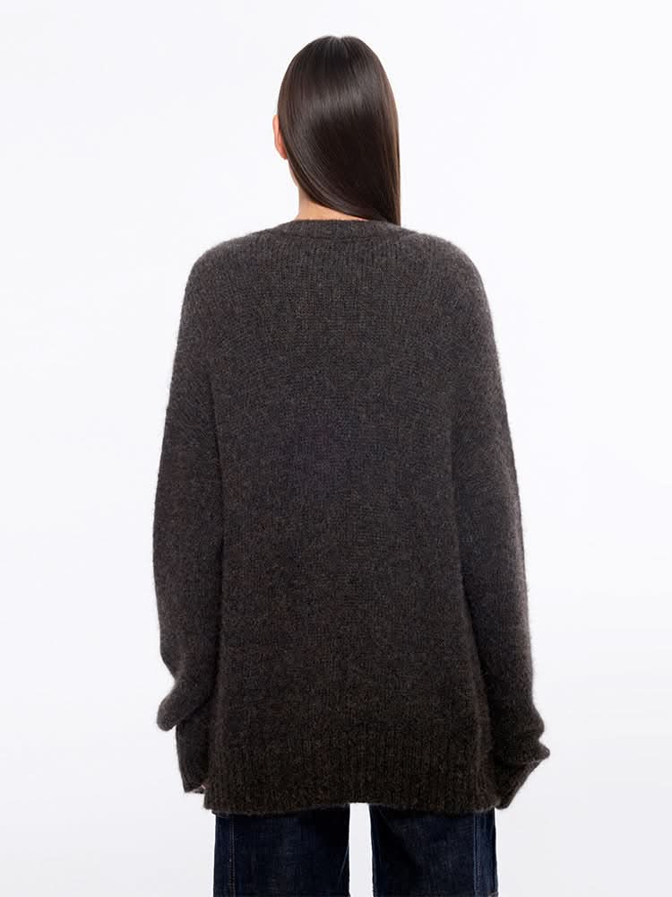 Miss Sixty V-NECK KNITTED CARDIGAN DARK COFFEE